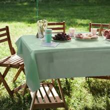 1pc/4pcs Lightweight Disposable Solid Color Tablecloth, Sage Green, Foldable, Easy To Clean, Suitable For Wedding, Birthday, Graduation Ceremony And Various Party Tabletop