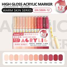 GuangNa 168 Vibrant Colors Acrylic Paint Markers | Bullet Tip (1.2mm) For Sharp Lines | High Coverage & Large Ink Capacity | 14 Sets, 12/Pack - Art, Crafts, Journaling Essential, Gift For Back To School - Multicolor - View 22