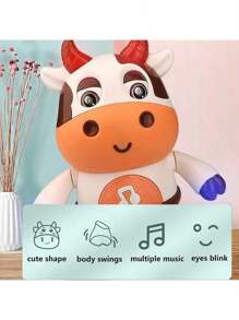 Jouet de danse de vache électrique pour enfants avec musique et lumière, jouet d'apprentissage de la petite enfance, cadeau d'anniversaire, cadeau de Noël (3 piles AA non incluses) (certaines pièces sont envoyées au hasard)