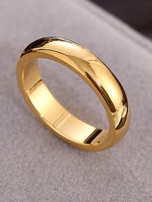 1pc Classic Simple Versatile Smooth 4mm Band Stainless Steel Couple Rings, Casual Business Style Minimalist Unique Design, Elegant Korean Street Fashion Light Ring Knuckle Ring, Suitable For Daily Wear, Festivals, Parties, Gifts - Silver - View 12