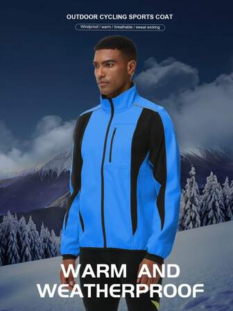 Veste coupe-vent pour hommes - Chaude, résistante aux rayures, poches zippées pour activités de plein air, Top de cyclisme professionnel