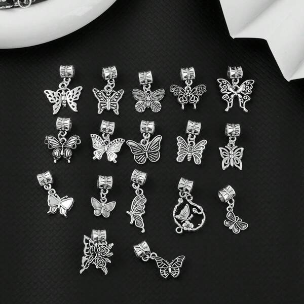 30/50 buc pandantiv asortat vintage cu fluture gol, accesorii conector cu 3 căi multi-stil, potrivit pentru brățară personalizată DIY, colier, breloc, bijuterii, cadou de Ziua Mamei