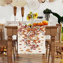 1/25 szt. Jesienny motyw, klony, bieżnik z nadrukiem liści, odpowiedni na imprezy festiwalowe, bankiety urodzinowe, dekoracja kuchni i jadalni, meble i tekstylia domowe. To wielofunkcyjny wystrój domu odpowiedni na wszystkie pory roku, idealny na imprezy i dekoracje festiwalowe, a także doskonały prezent dla rodziców i przyjaciół. - ZQ-159 - Zobacz 7