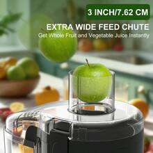 Powerful Centrifugal Juicer Machine- 3 INCH EXTRA Wide Mouth Feed Chute For Easy Juicing Of Fruits And Vegetables, Stainless Steel, Easy To Clean, Perfect For Healthy Living And Delicious Juice Recipes - US A Type Plug(110-127V) - View 6