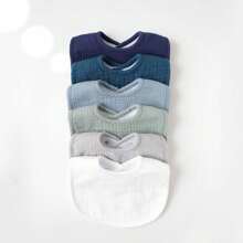 Set de 6/4/2 baberos de algodón suave y liso para bebés, adecuados para niños y niñas, baberos grandes y absorbentes para la dentición y la babeo