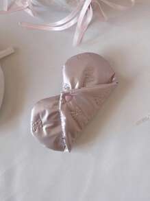 1pc Glasses Pouch Bow Embossed Heart Pink PU Leather With Patterns Heart Shaped Eyewear Storage Case Bow Embossed Pouch Eyewear Accessory