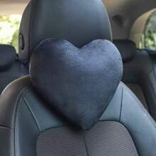 1pc Heart-Shaped Plush Car Neck Pillow, Creative Comfortable Neck Support Cushion For Driving