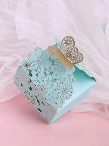 10 件粉色蓝色烫金镂空蝴蝶糖果纸盒派对烘焙包装盒，婚礼/派对纪念品礼品包装盒蝴蝶花镂空风格迷你礼品盒家庭节日派对礼品包装用品，家庭朋友节日派对礼品用品 - 彩色 - 查看 7