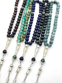 33pcs/Set 10mm Green Glass Big Floral Bead Daily Arabic Handmade Tasbih Bracelet