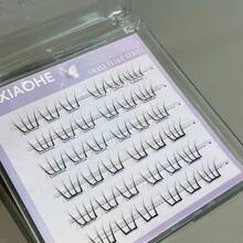 MIXIAOHE 韩国女团风格自粘假睫毛，36 簇，DIY 无需胶水 C 卷自然外观，日常佩戴分段设计带透明胶条，适合初学者长度 9mm-12mm 睫毛簇，睫毛簇，单根睫毛，睫毛，假睫毛