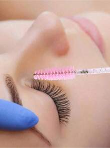 100pcs Crystal Pink Eyelash Brushes, Mascara Wands With Storage Box, Bendable Disposable Eyebrow Brushes, Eyelash Extension Brushes, Eyebrow Brushes, Castor Oil Brushes, Eyebrow Brushes, Eyeshadow Brushes, Spiral Brushes