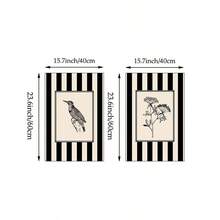 1 bức tranh nghệ thuật treo tường hình chim và hoa sọc đen, tranh vải canvas, áp phích vẽ đường nét thiên nhiên, trang trí nhà nông thôn cho phòng ngủ, phòng khách, trang trại mộc mạc hoặc phòng ký túc xá, không có khung - Nhiều màu - Xem 11