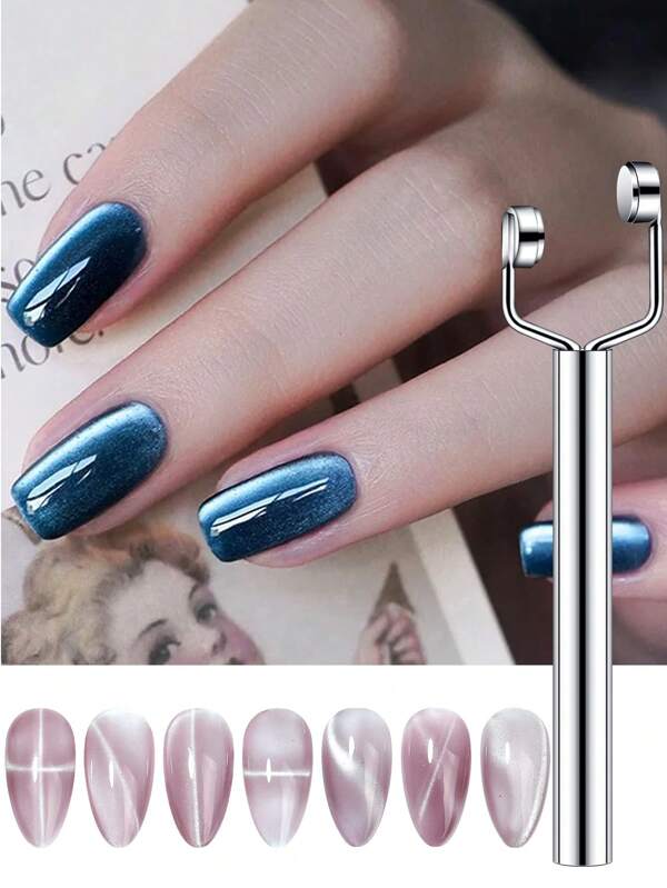 3-In-1 Y-Type Magnetic Nail Enhancement Tool Is Suitable For Polishing Cat's Eye Gel - Strong Absorption Without Fragrance