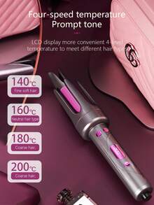XBJ One-Touch Instant Heating Curling Iron, Automatic Curling Wand, 2-Way Rotating Auto Hair Curler, 32mm Automatic Curler (4 Temperature Settings), Fast Heating, Auto-Off Function, Anti-Scald & Ceramic Coating Rotating Wand, 360° Swivel Cord, Easy Quick Curling For Beginners - Perfect For Hair Styling, Makeup Looks, Beach Waves, Y2K Aesthetic, Smooth Curls, Salon-Quality, Travel, Camping, Campus Style, Cosplay, Gifts, Daily Fashion, Party Looks, Festival Outfits - 美規A型插(110-127V) - 查看 5