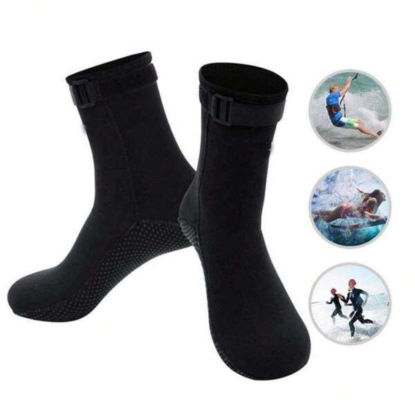 3mm Neopren Tauchsocken Neoprenanzug Surfschuhe Thermisch Schnelltrocknend Rutschfest Schwimmstiefel Aquaschuhe Warme Strandstrümpfe für Herren Damen