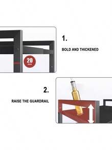 LIPETY Expandable Microwave Stand Countertop 16.5-20" Stretchable 75kg Load Microwave Stand Steel Oven Rack For Kitchen,Microwave Stand With Storage Kitchen Utensils Tableware Storage,Over ,Kitchen Storage Rack - Black - View 10