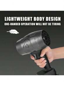 高效暴力涡轮风扇管道无绳强力鼓风机手持风扇，20000RPM涡轮喷射鼓风机，强劲气流1300G，涡轮干燥车载干燥机，草坪护理鼓风机，吹雪机，用于庭院清洁，吹树叶和灰尘，干燥，露营