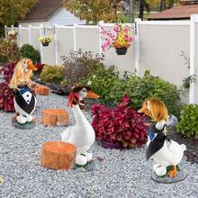A3 Pcs Porch Goose Wigs Summer Funny Porch Goose Outfits Outdoor Lawn Goose Statue Braid Wigs For Garden Yard Goose Decoration B 4331 - Brown - View 6