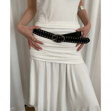 波西米亚铆钉女士腰带，高端设计师小众风格，百搭连衣裙，Y2K 腰饰束腹带束腹腰带西部腰带女士腰带