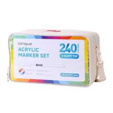 languo 9/96/126/196/240 Colors Acrylic Paint Markers, Multi-Color Options, Water-Based Acrylic Markers With Soft Brush Tips, Suitable For Fabric, Canvas, Rock, Glass, Wood, Paper, DIY Crafts, School & Art Supplies - Multicolor - View 33