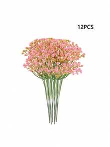 40 件/20 件/12 件/6 件塑料人造满天星花束 - 逼真纹理人造花，人造满天星花，大尺寸人造蓝色满天星花，母亲节，复活节 - 粉色 - 查看 5