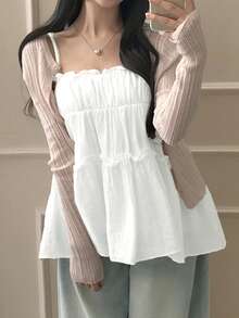 2025 Spring/Summer Fashion Versatile Chic Women Camisole Top - White - View 3