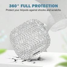 1pc Luxury Rhinestone Earphone Case With Keychain, Shiny Crystal Protection Cover Compatible With Apple 1/2/3/Pro/Pro 2nd Generation, Suitable For Women And Girls, Anti-Lost