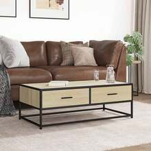 Couchtisch Sonoma-Eiche 100x50x35 cm Holzwerkstoff und Metall - Braun - Übersicht 2