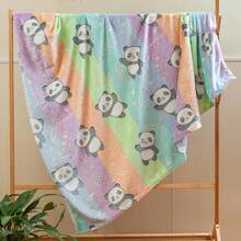 A Flannel Glowing Blanket, A Multi-Colored Children's Blanket With Panda Pattern. Suitable For Children's Sofas, Beds And Travel Blankets. It Uses High-Quality Flannel Fabric, Which Is Soft And Skin-Friendly, And Is More Suitable For Children, Warm And Comfortable. - Multicolor - View 3