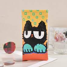 1 hộp đựng kính mắt họa tiết biểu cảm dễ thương, túi đựng kính mắt đa năng bằng da tiện dụng cho cả nam và nữ - A - Xem 9