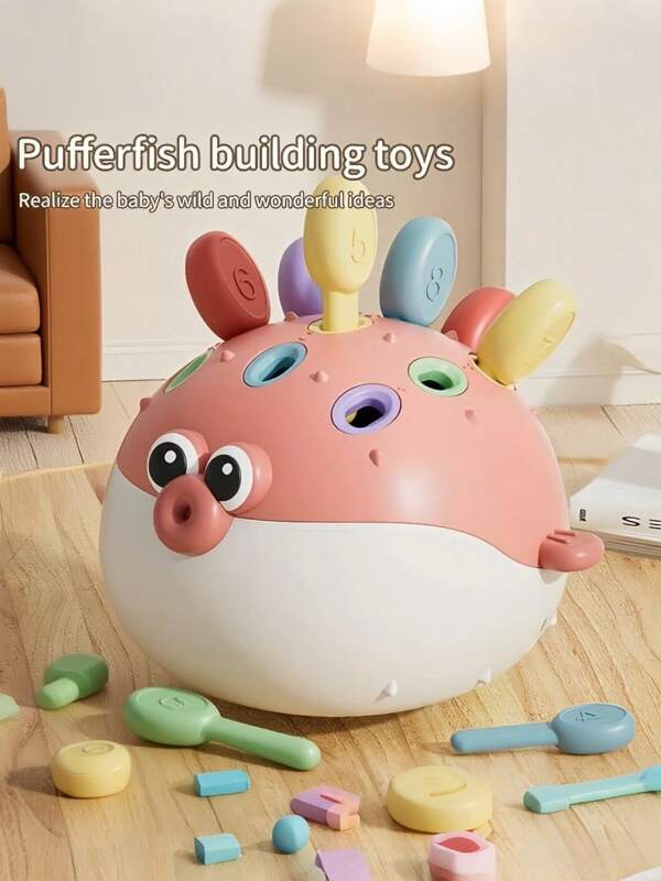 Juguete apilable de pez globo, aprendizaje numérico, reconocimiento de colores, emparejamiento de números, educación temprana, juguete de rompecabezas apilable, plegable, juguete cognitivo para bebés, regalo de Navidad, regalo de cumpleaños, Halloween
