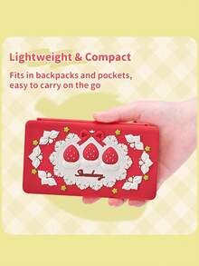GeekShare 1pc Spring Strawberry Design 24 Slots Switch Game Card Case (Holds 24 Game Cards And 24 SD Cards) - Red - View 6