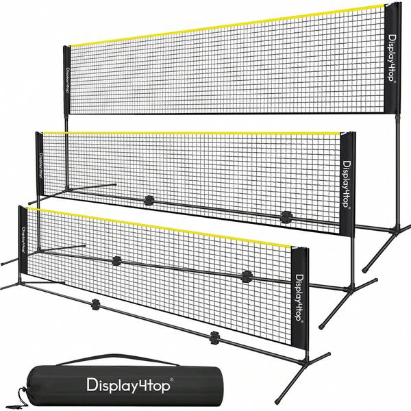  DISPLAY4TOP Badminton Net 3M/4M/5M, Tennis Net With Height Adjustable Stand And Carry Bag, Easy To Assemble Nets For Family Tennis, Pickleball, Badminton Or Volleyball