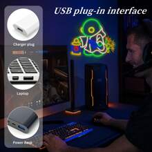 Tonberry Master LED 霓虹灯 - USB 供电、可调光且充满活力的游戏灯 - 非常适合卧室、游戏室