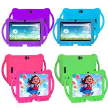 Tablet per bambini, tablet da 7 pollici con 16GB di memoria, 1GB di RAM, Wi-Fi 2.4G, schermo con protezione per gli occhi, controllo parentale, app ed giochi educativi, fotocamera doppia, custodia antiurto, per interazione divertente, crescita culturale, regalo per bambini, regalo per feste, compleanni, Capodanno, festa del bambino