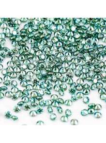 3-6.5mm Piedra sintética Moissanite redonda verde con ocho flechas y ocho corazones, adecuada para incrustaciones en joyería, uñas, anillos, collares, cadenas y aretes