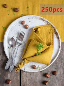 2/6/12Pcs Minimalist Soft Absorbent Yellow Napkins, Modern Table Decor For Restaurant, Home, Party, Festival - Yellow - View 13