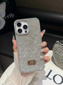 Pailletten 1 Stück Super glänzende Voll-Strass Schwarz 16 Pro Max Handyhülle, minimalistisch kompatibel mit iPhone 14, 13, 12, 11, 15 Plus, 16 mit eingebetteten Kristall-Strasssteinen