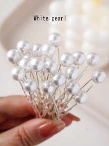 10/20pcs. Elegant Faux Pearl Hair Clips And Flower Hair Accessories - Suitable For Weddings, Parties And Festivals - Wedding Hair Accessories | Elegant Hair Clip Design | Durable U-Shaped Rhinestone Flower Hair Clips, Hair Accessories