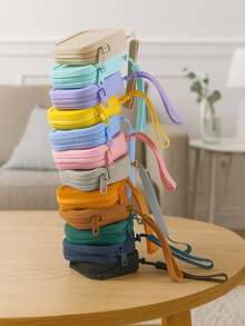 1 Piece Of Silicone Square Bag, Portable Cosmetic Bag, Change Purse, Data Cable, Jewelry Storage Bag, Lipstick Bag, Practical And Large Capacity, Can Hold Skin Care, Makeup, Toiletries, Digital Storage, Etc. Comfortable Wide Handle, Easy To Carry, Suitable For Home, Work, And Travel.