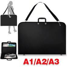 DESIGN PORTFOLIO WATER PROOF BLACK CASE ART WORK PAINTING-FOLDER BAG A1 A2 A3 A4 - Black - View 10