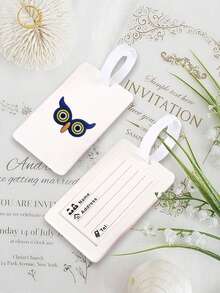 1 pezzo Etichetta bagaglio con motivo gufo cartoni animati, etichetta bagaglio in PVC, etichetta bagaglio per crociera, etichetta bagaglio personalizzata, etichetta bagaglio carina, etichetta bagaglio, etichetta identificativa bagaglio, scheda indirizzo carta d'imbarco, etichetta portatile, etichetta appendibile per borsa, etichetta appendibile portatile per bagaglio, etichetta bagaglio scrivibile, etichetta indirizzo, etichetta portatile carta d'imbarco, articoli essenziali per il bagaglio