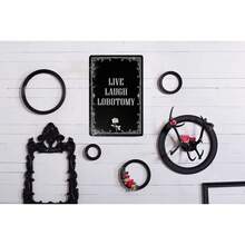 Live Laugh Lobotomy Sign Gothic Wall Decor - Unique Home Decor For Living Room, Bathroom, And Goth Bedroom |   Dark Academia And Grunge Room Decor, 8 X 12 Inch (942) - 黑灰色 - 查看 5