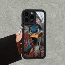 [Teléfono] Funda con diseño de pato con grafiti. Diseño moderno y sencillo. Ideal para hombres y mujeres. Personalidad para hombres y mujeres, teléfono móvil adecuado - Blanco - Ver 4