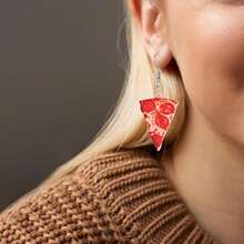 4 Pairs Of Acrylic Gourmet Pendant Earrings, Food-Themed Fried Eggs, Pizza, Toast, Bacon Designs, Cute And Unique Jewelry For Daily Wear, Party Accessories, The Perfect Gift For Food Lovers - 4 cặp - Xem 4