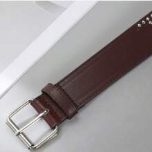 朋克风格铆钉针扣 PU 腰带 - 男女通用，高端感，嘻哈金属裤腰带 Cinturones 女士腰带 女士腰带