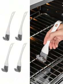 1/5Pcs Cleaning Brush BBQ Grill Scraper Multifunctional Grill Net Oven Baking Tray Kitchen Brush Stove Corner Barbecue Grid Brush Barbecue Grill Cleaning Kitchen Stuff Camping Professional BBQ Cleaning Brush V-Shaped Hooked Design For Grill, Oven Rack & Baking Tray Durable Kitchen Scraper Tool