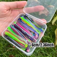 30pcs Double Color T-Tail Soft Bait Set 6cm/ 2.36inch Durable Plastic Bait Swimmer For Saltwater Freshwater Fishing - Multicolor - View 8