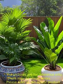 2pcs Large Artificial Plants Set - Artificial Palm And Banana Tree, Fake Plants For Garden Decor, UV Resistant Faux Plants With Green Leaves, Perfect For Homes, Offices, Hotels, Gardens, Terraces, Wedding And Festival Decorations, Suitable For Indoor/Outdoor , Home Decor, Garden Decor(Without Pot) - Many - View 5