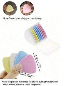 10/20pcs Colorful Triangular Erasable Chalk Set, Specialized Clothing Cutting Tool, Cutting Drawing Powder Accessories Marking - Perfect For Sewing, Embroidery, Makeup, Marking And Colorful Creation - Comes With Durable Plastic Storage Box For Easy Organization - Multicolor - View 6